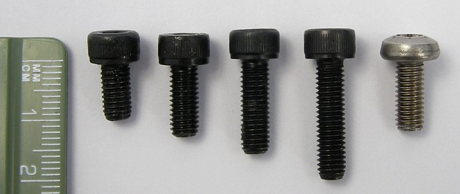 M5 bolts in various lengths